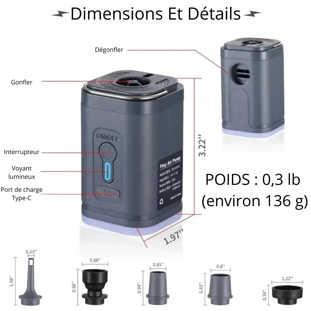 Mini pompe à air électrique YourTechShop