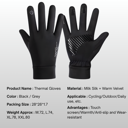 2025 Winter Ski Gloves Touchscreen Men/Women: Thermal Lined for Running Cycling Hiking - Driving Walking Warm